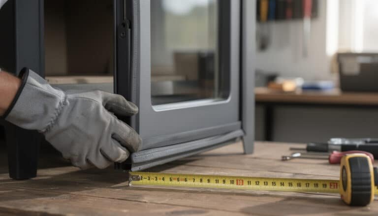 découvrez comment démonter facilement la porte d'insert de votre cheminée et mesurer précisément son joint d'étanchéité pour assurer une performance optimale et éviter les fuites d'air.