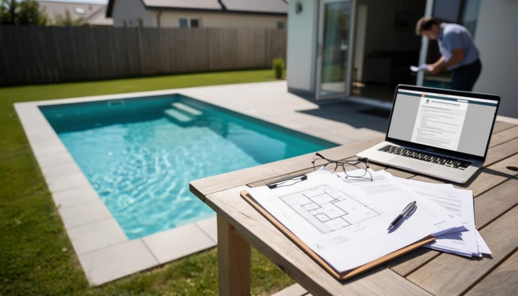 découvrez quand il est nécessaire d'obtenir un permis de construire et de déclarer votre piscine aux impôts, pour être en conformité avec la réglementation française.