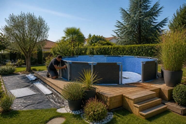 découvrez comment installer et habiller une piscine hors-sol, avec des conseils pratiques sur les matériaux à utiliser pour le sol afin d'assurer stabilité et protection.