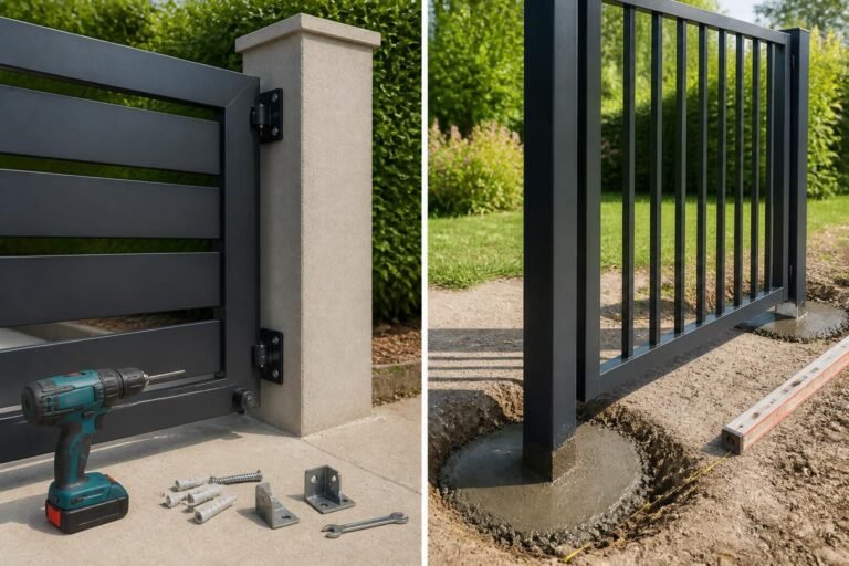 découvrez comment installer et fixer un portail efficacement, que ce soit par scellement direct ou avec piliers, grâce à notre guide complet étape par étape.