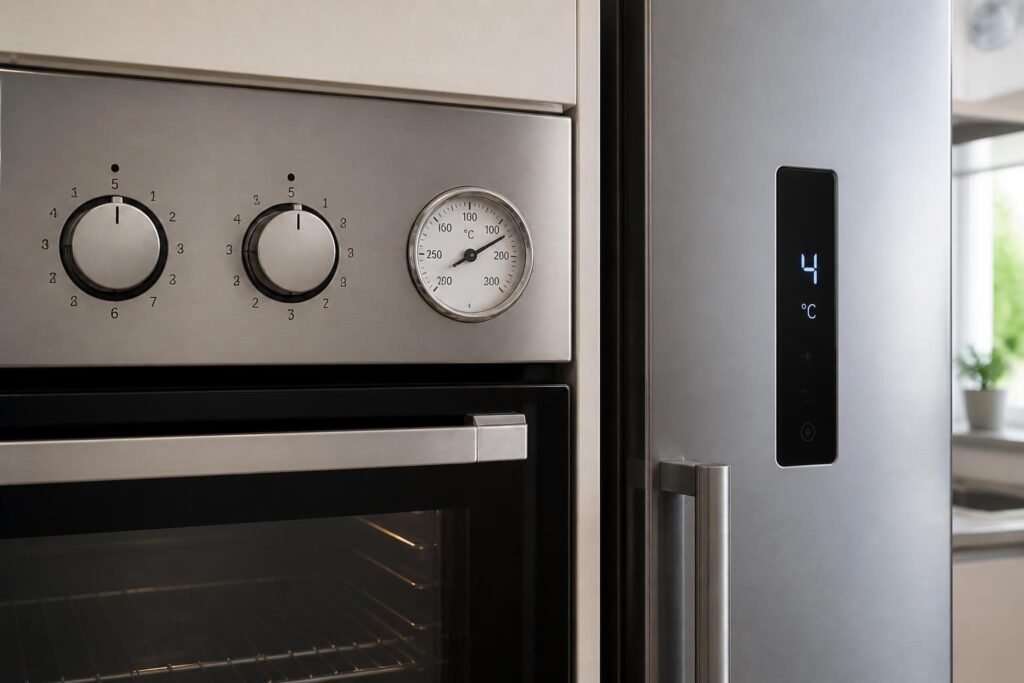 découvrez à quelles températures correspondent les thermostats 6, 7 et 200 degrés pour une cuisson parfaite et une conservation optimale au frigo.