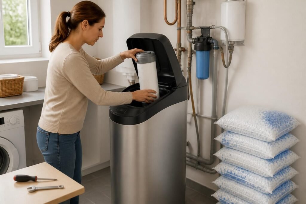 découvrez quand changer le filtre de votre adoucisseur d'eau et combien de sacs de sel prévoir pour un entretien efficace et une eau toujours douce.