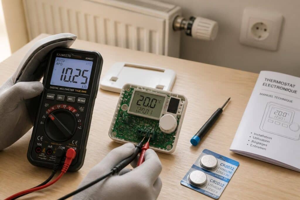 découvrez comment tester un thermostat avec un multimètre, le réarmer facilement et changer ses piles pour résoudre rapidement une panne.