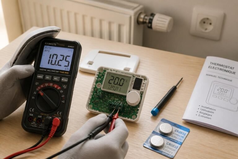 découvrez comment tester un thermostat avec un multimètre, le réarmer facilement et changer ses piles pour résoudre rapidement une panne.
