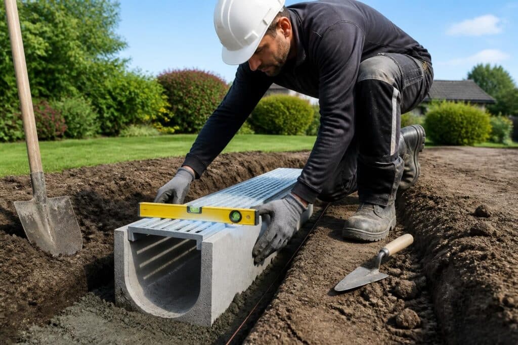 découvrez nos conseils pratiques pour poser un caniveau efficacement sur votre terrain et assurer un bon drainage.