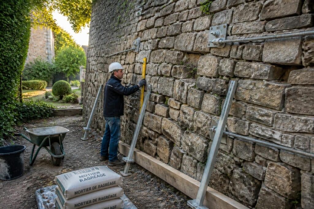 découvrez comment diagnostiquer le risque d'un mur en pierre qui penche et quelles solutions adopter pour le renforcer efficacement.