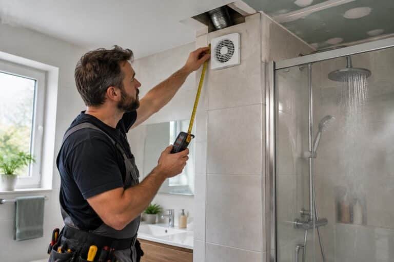 choisissez le bon débit pour votre extracteur d’air de salle de bain, respectez les volumes électriques et découvrez les conseils de pose.